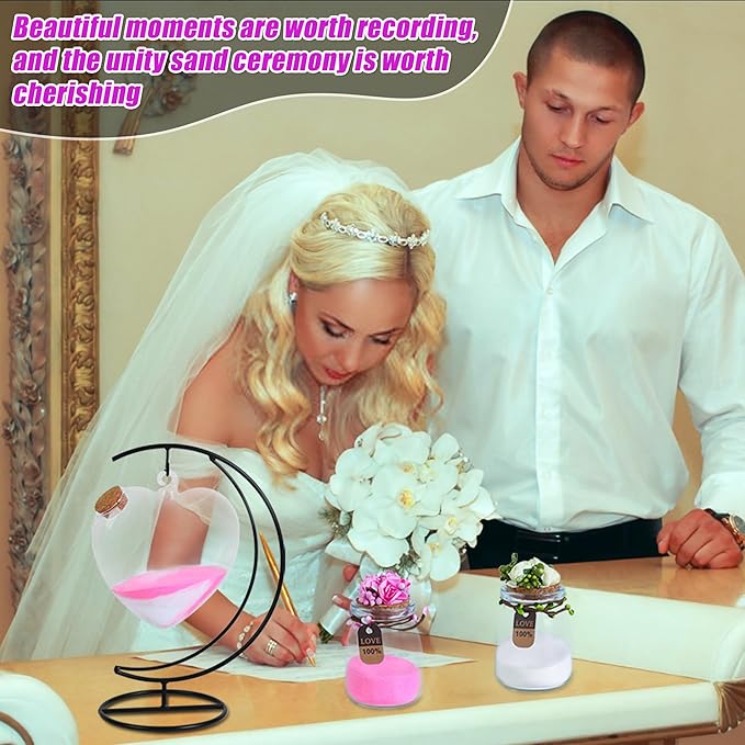 Mqiielle Wedding Unity Sand Ceremony Kit Include Moon Stand Love Bottle Cork 2 - Image 6