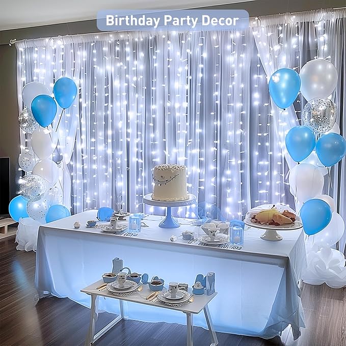 JMEXSUSS 300 LED 9.8x9.8Ft Curtain Lights Indoor - Image 4