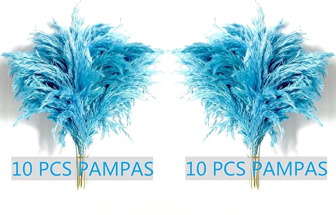 Blue Pampas Grass for Home Decor - Image 2