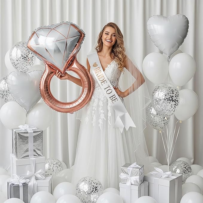 Classic pearl white Bridal Shower party decorations elegan White balloons - Image 4