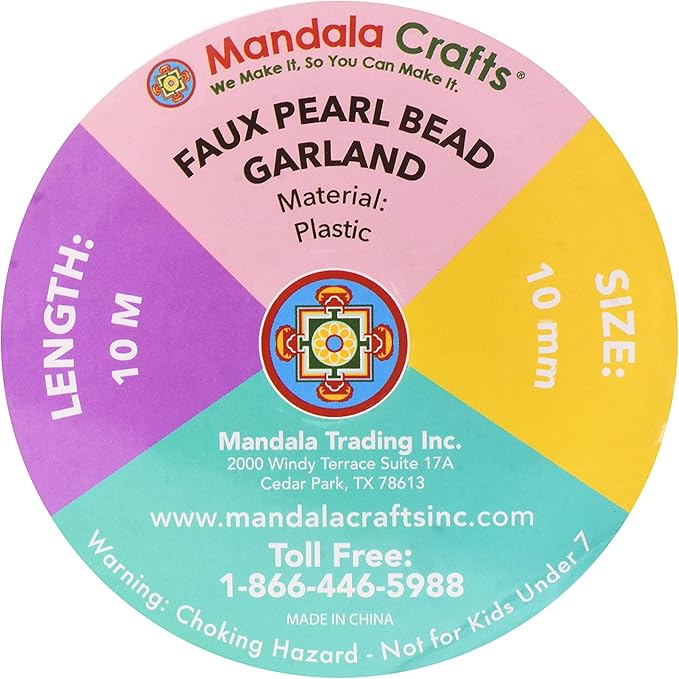 Mandala Crafts 10mm Faux Pink Pearl Beads Roll - Image 4