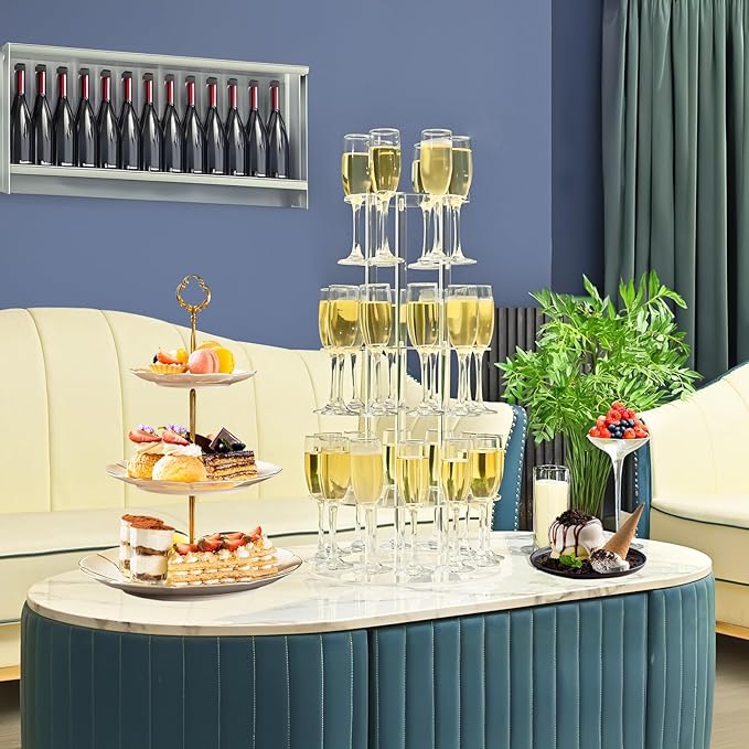Champagne Tower, Circle Acrylic Champagne Display Rack Stand - Image 3