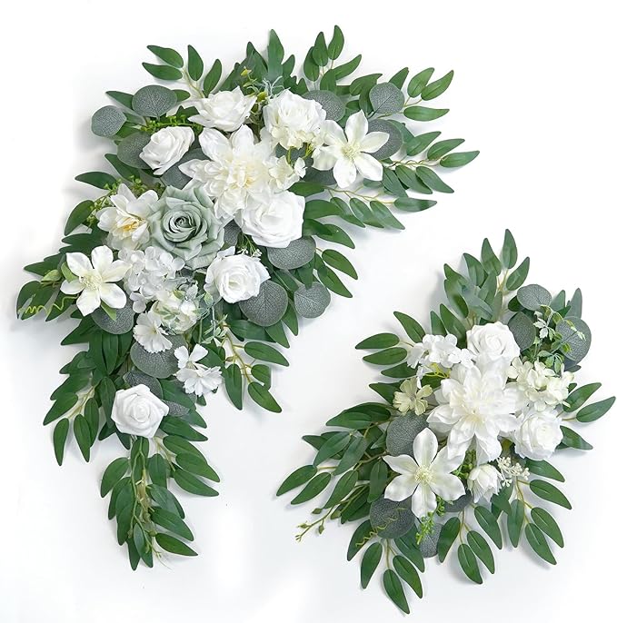 Faux Flower Swag Set of 2 for Wedding Welcome Signs Floral Swag Wedding by Piklado