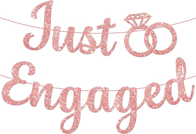 KatchOn Glitter Rose Gold Engagement Banner by KatchOn
