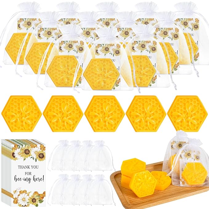 Demissle 50 Set Bee Themed Baby Shower Favors Including Honeycomb Soap by Demissle