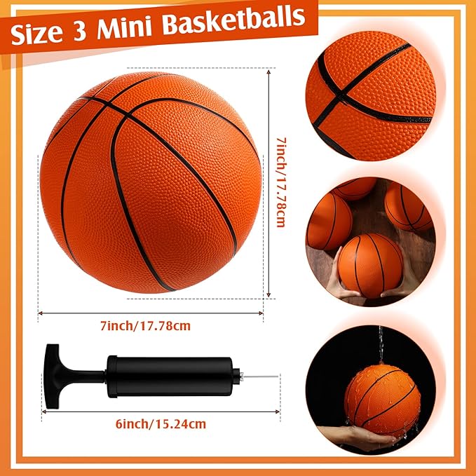 12 Pcs Mini Rubber Basketballs - Image 2