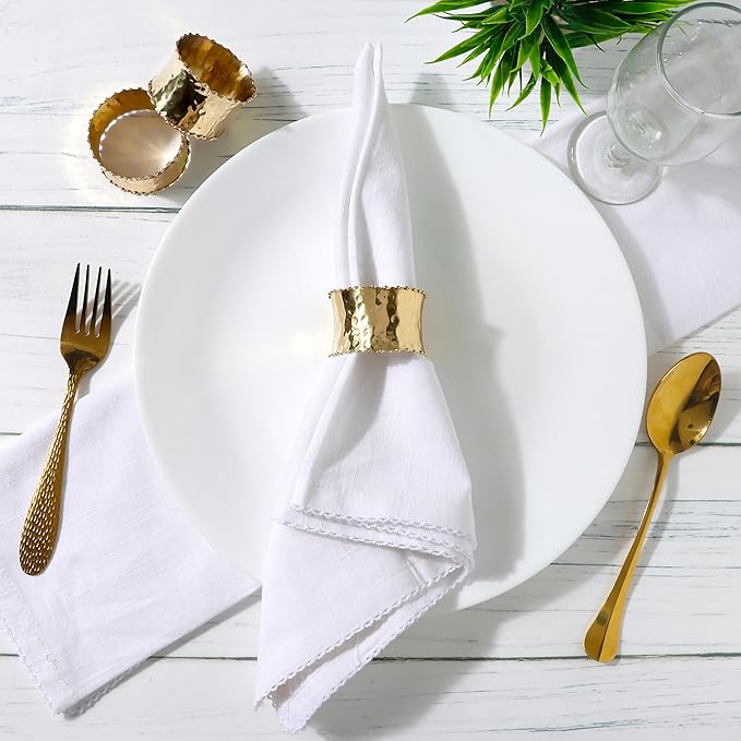 Gold Napkin Rings Set of 8 - Image 6