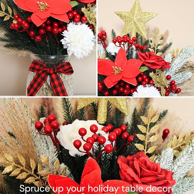 Christmas Centerpieces for Tables, Holiday Table Decor, Xmas Decorations for - Image 3