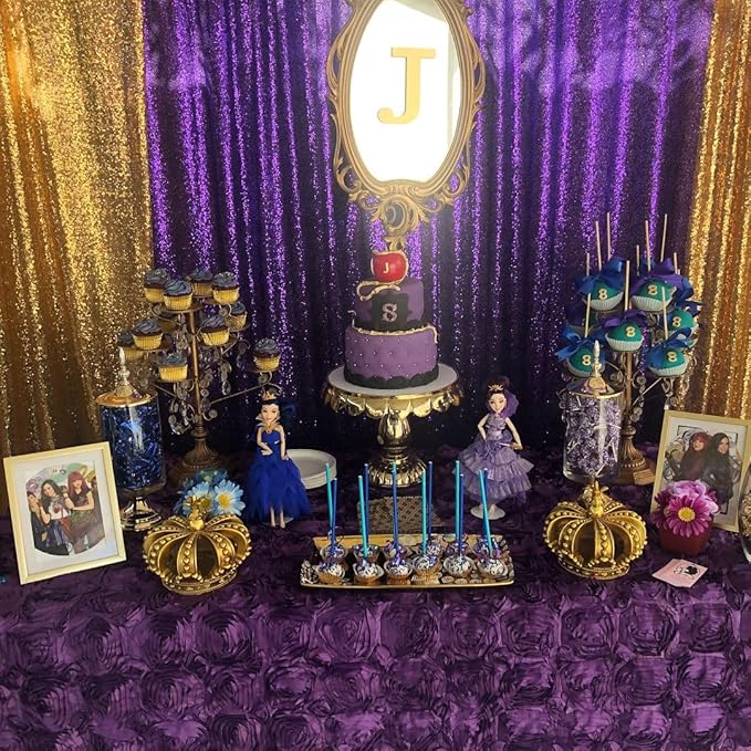 Purple Sequin Backdrop 8ft x 8ft Glitter Party Backdrop Curtains Glitter - Image 7