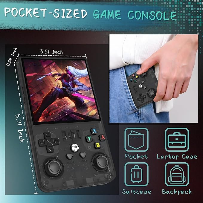 R36MAX Handheld Game Console, 40000+ Games Retro Gaming Console, 256GB TF Card - Image 6