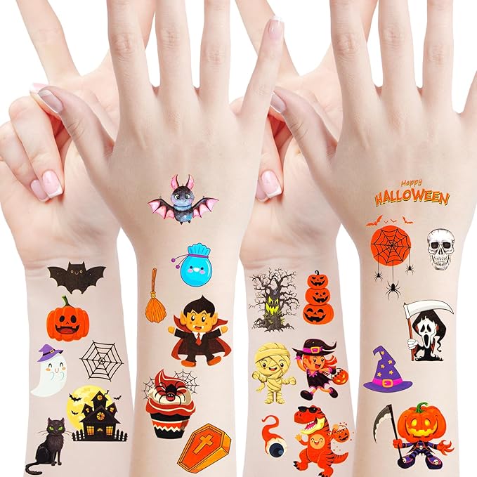 Tattoos for Kids, 300+ Mixed Styles Halloween Temporary Tattoos Stickers Set - Image 2