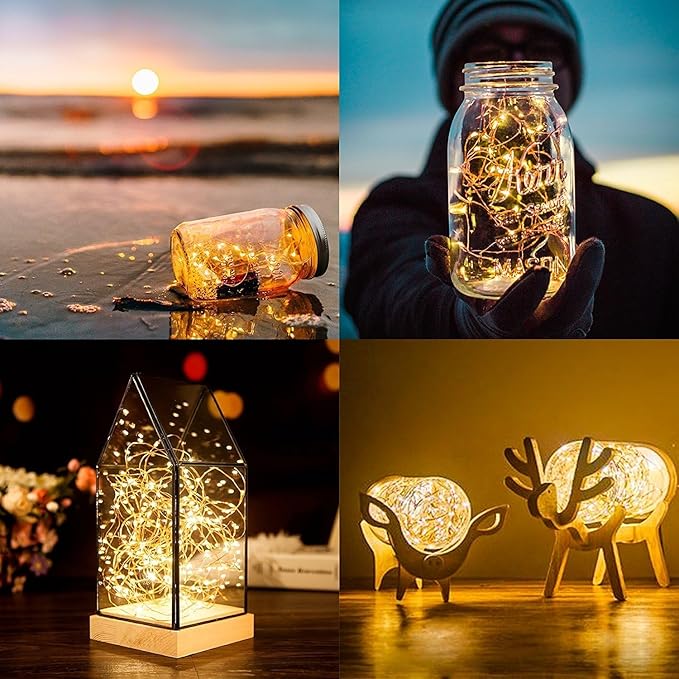 ANJAYLIA 4 Pack Fairy Lights 16.4ft 50 LED String Lights Battery Operated Mini - Image 5