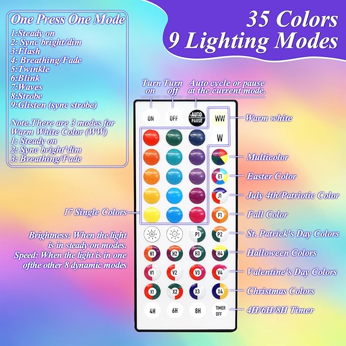 Lovelite 164FT Christmas Lights Outdoor, 35 Colors Changing 500 LED String - Image 4