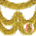25 Feet Gold Christmas Tinsel Garland, Metallic Foil Twist Banner Wall Hanging by LANTIANCHEN