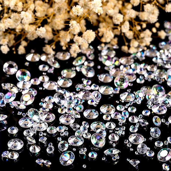 Hicarer 800 Pieces Diamond Decorations Acrylic Diamond Table Scatter Crystals - Image 4