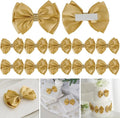 Gold Bows 4'' Premade Satin Ribbon Bow, Gift Bows by LiBongTa