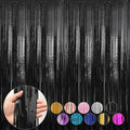 6 Pack Black Foil Fringe Curtains Streamers Party Decorations 3.3 x 8.2 ft by Profasion