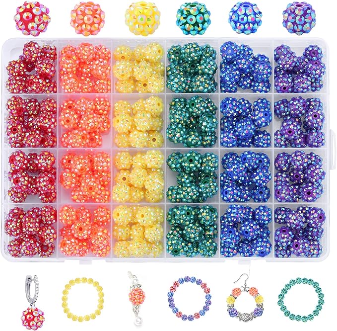 novani 240pcs 10mm Rainbow Rhinestone Beads by novani