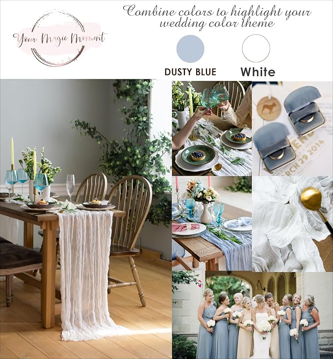 White Gauze Table Runner Cotton Wedding Decorations Rustic Cheesecloth Table - Image 5
