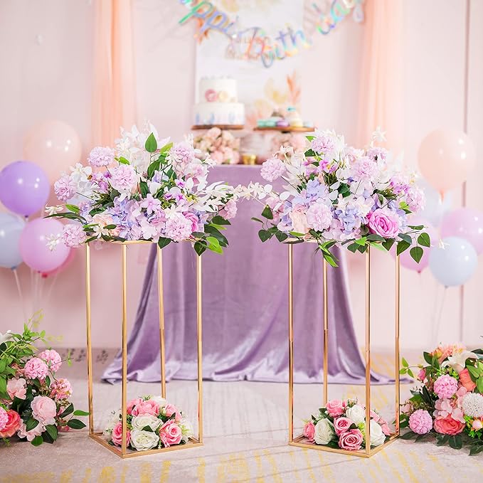 Gold Flower Stand for Table: 23.6” Tall Centerpiece Stand for Wedding Table - Image 3