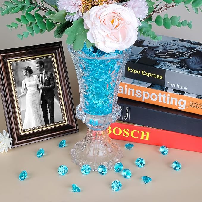 Acrylic Diamond Fake Gems Vase Filler, Babenest 240pcs 3/4 Inch Faux Diamonds - Image 2