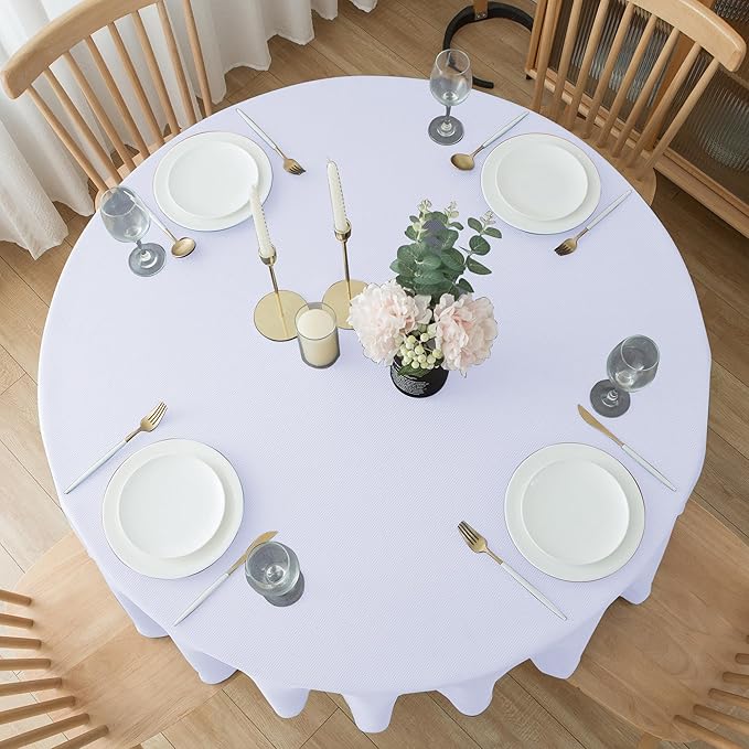 Biscaynebay Textured Fabric Round Tablecloths 90", Wedding and Parties etc. - Image 7