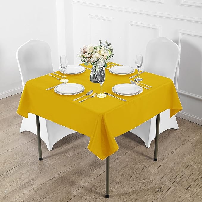 Fokitut 2 Pack Waterproof Square Tablecloth, 52x52 Inch, Stain Resistant and - Image 5