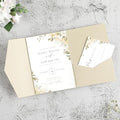 20 PCS Champagne Tri-fold Laser Cut Wedding Invitation Pockets by FEIYI
