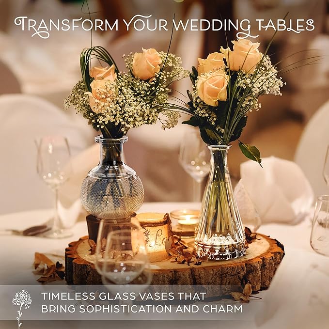 Gather & Bloom Creations Glass Bud Vases in Bulk – Set of 10 Mini Wedding - Image 6