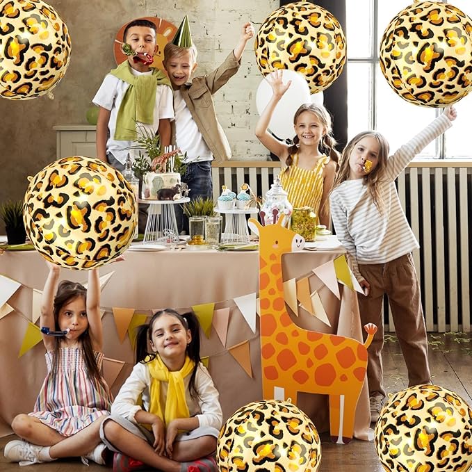 Leopard & Cheetah Print Foil Balloons, 22 Inch Big Round Foil Balloon - Image 7