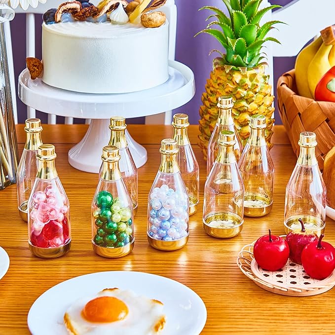 Cunhill 18 Pieces Mini Champagne Bottles Container Bulk Plastic Small Champagne - Image 7