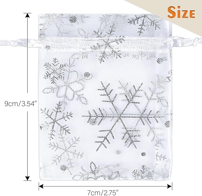 jijAcraft 3x4 Inch Christmas Organza Bags - Image 2