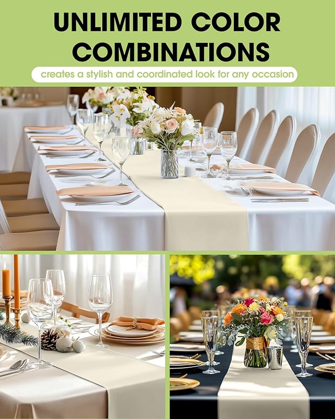 Pureegg Ivory Plastic Table Runners - Image 2