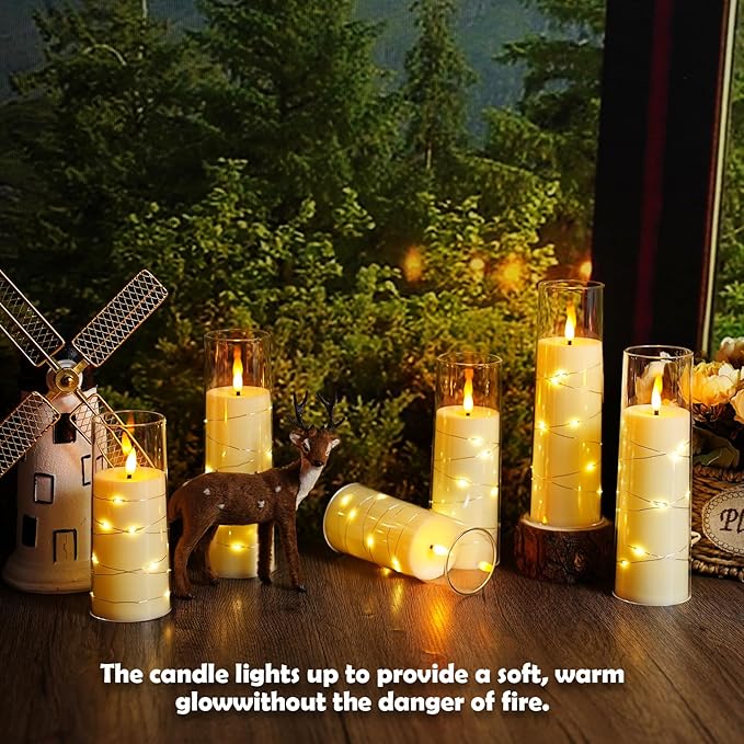 Flameless Candles with Embedded Star String - Image 5