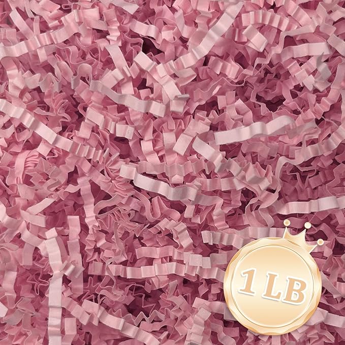 Zankubom 1 LB Pink Crinkle Cut Paper Shred Filler Great by Zankubom