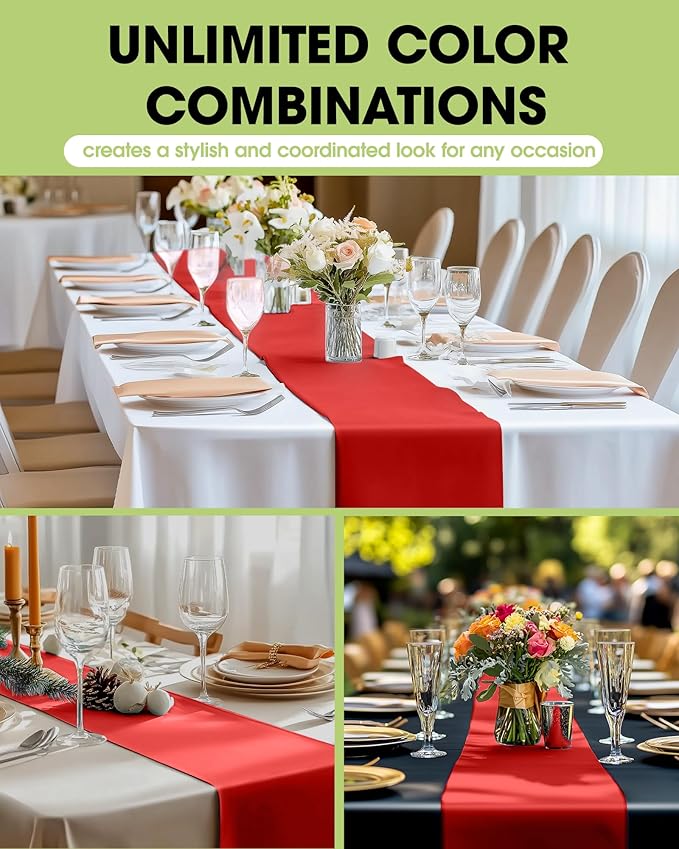 Pureegg Red Plastic Table Runners - Image 2