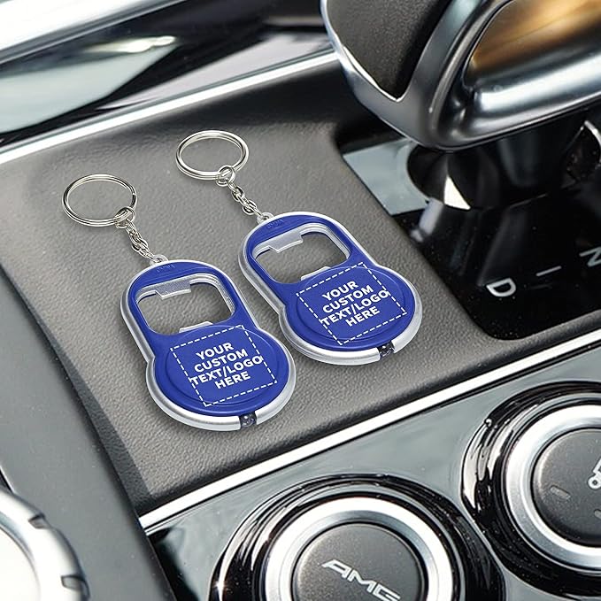 DISCOUNT PROMOS Custom Bottle Opener & LED Keychains Set of 50, Personalized - Image 7