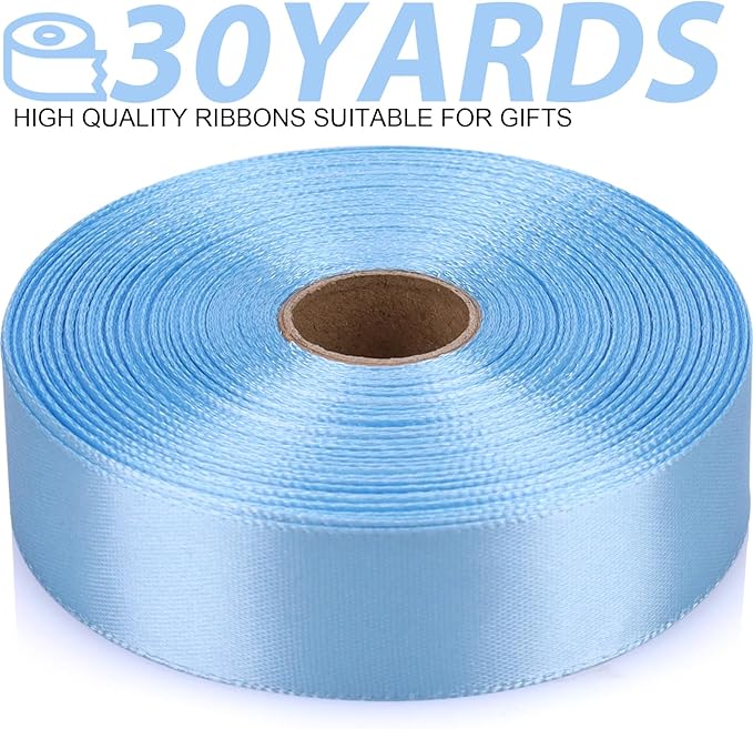 Sky Blue Satin Craft Ribbon - Image 2