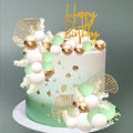 Gyufise 57Pcs Balls Cake Topper Boho Grass Cake topper Pearl Balls Acrylic by Gyufise
