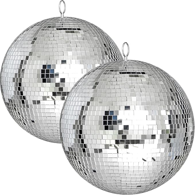 Yescom 2PCS 12" Large Disco Ball Mirror Big Hanging Glass Decoration by Yescom