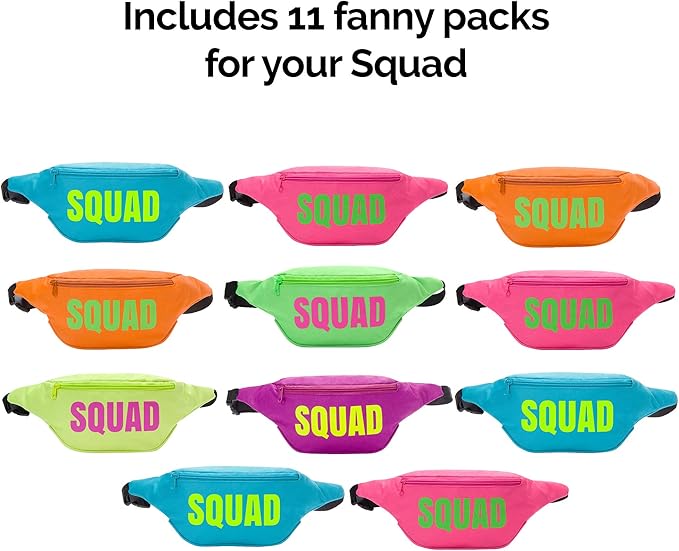 Bachelorette 80s Fanny Pack Set | 12 Pack | 1 Bride Fanny Pack and 11 Squad - Image 4