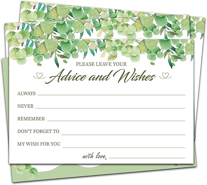 Advice And Wishes Cards, Bride And Groom, New Parents, Bridal Shower, Baby by Unknown