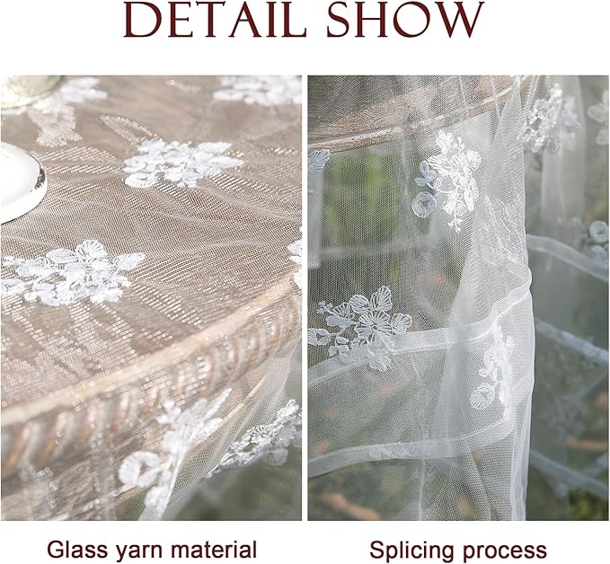 patdrea Designer White Lace Elegant Tablecloth - Image 5