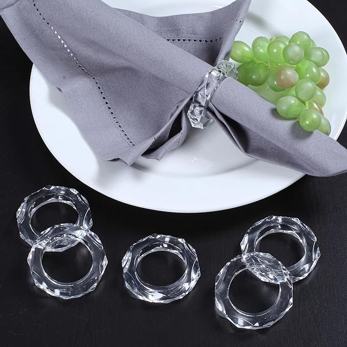 Transparent Acrylic Napkin Rings - Image 2