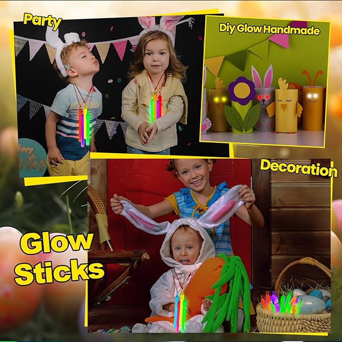 Lewtemi 50 Set 4'' Glow Sticks Bulk, Hallowee Glow in The Dark Party Supplies - Image 6