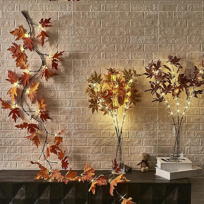 Hairui Lighted Maple Leaf Garland - Image 9