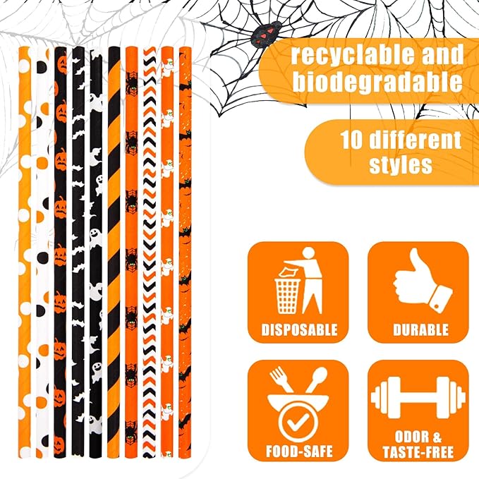 HANSGO Halloween Paper Straws - Image 3