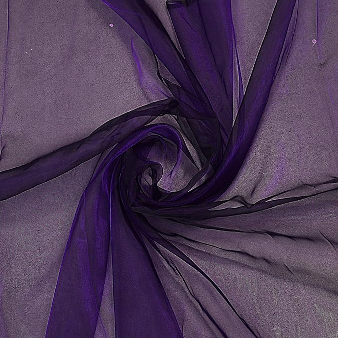 VDS Purple Organza Fabric, 45 Yards Continuous, 45” Wide, Wedding Party by VDS