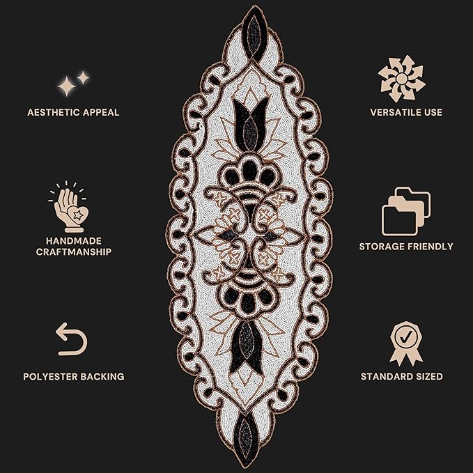 36" Decorative Beaded Table Runner - Image 3