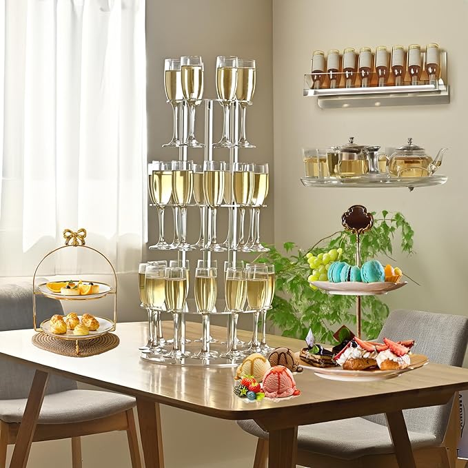 Champagne Tower, Circle Acrylic Champagne Display Rack Stand - Image 5